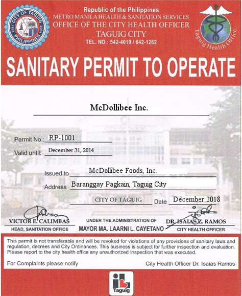 How to Apply for Sanitary Permit in the Philippines .